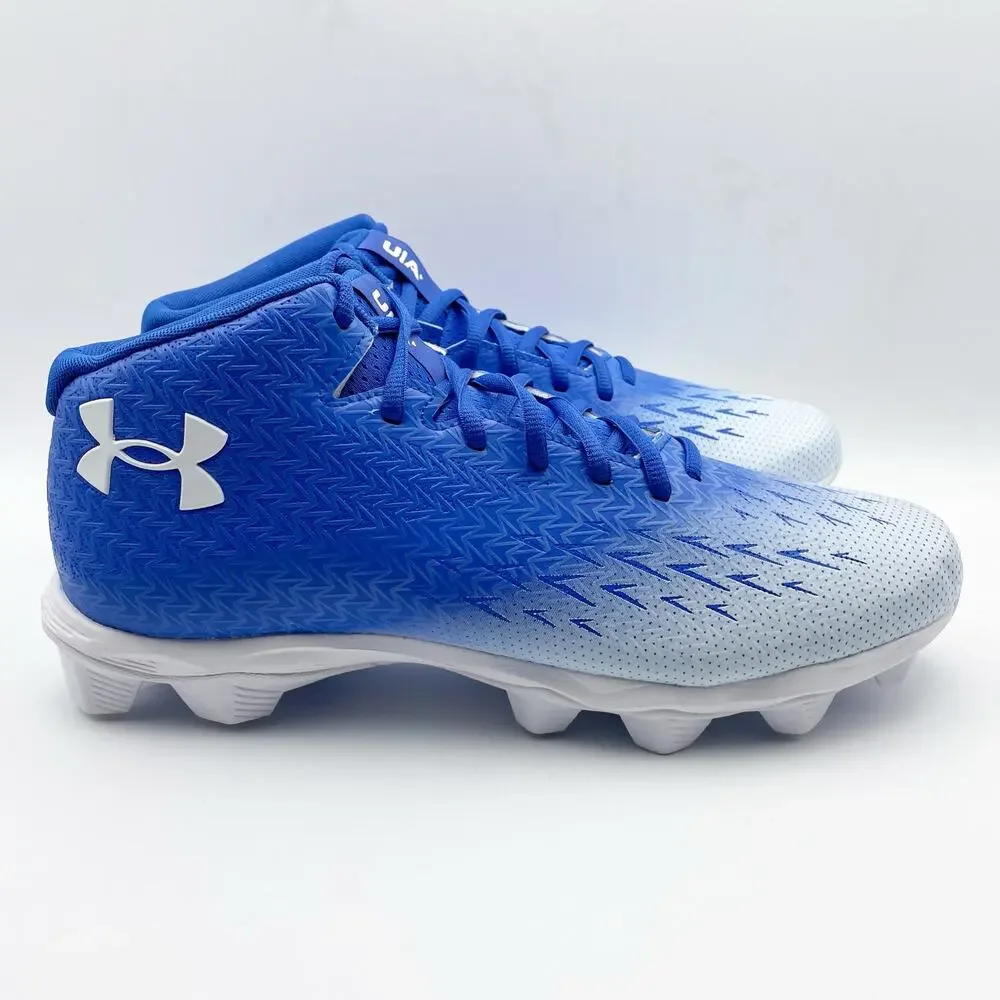 Under Armour Mens Spotlight Fran RM 4.0 Football Cleats US 8.5 White Blue EUC